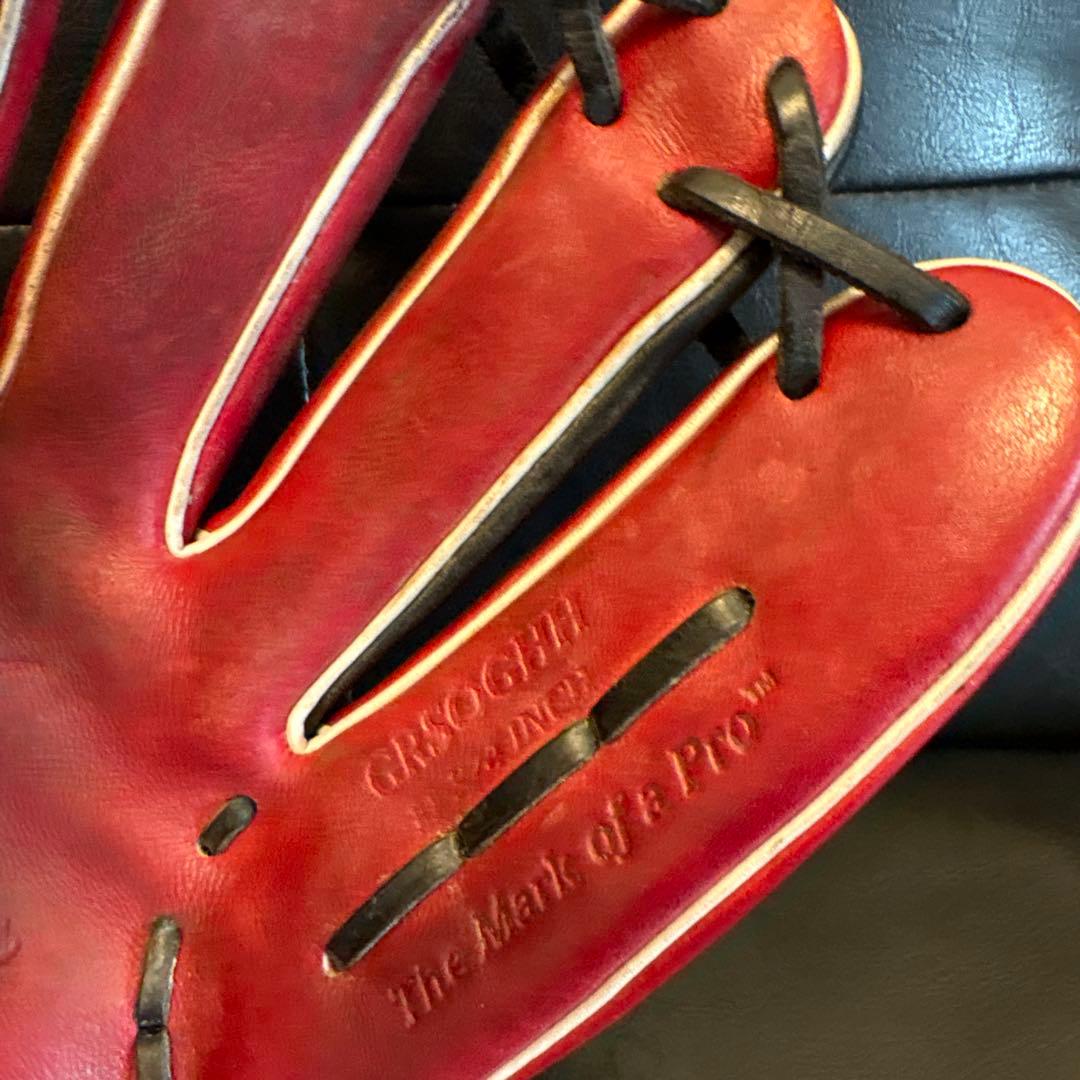 【美品】Rawlings HOH 軟式野球グローブ レッド 内野 オーダー