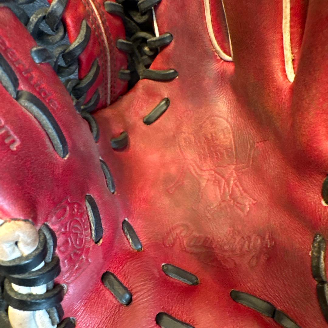 【美品】Rawlings HOH 軟式野球グローブ レッド 内野 オーダー