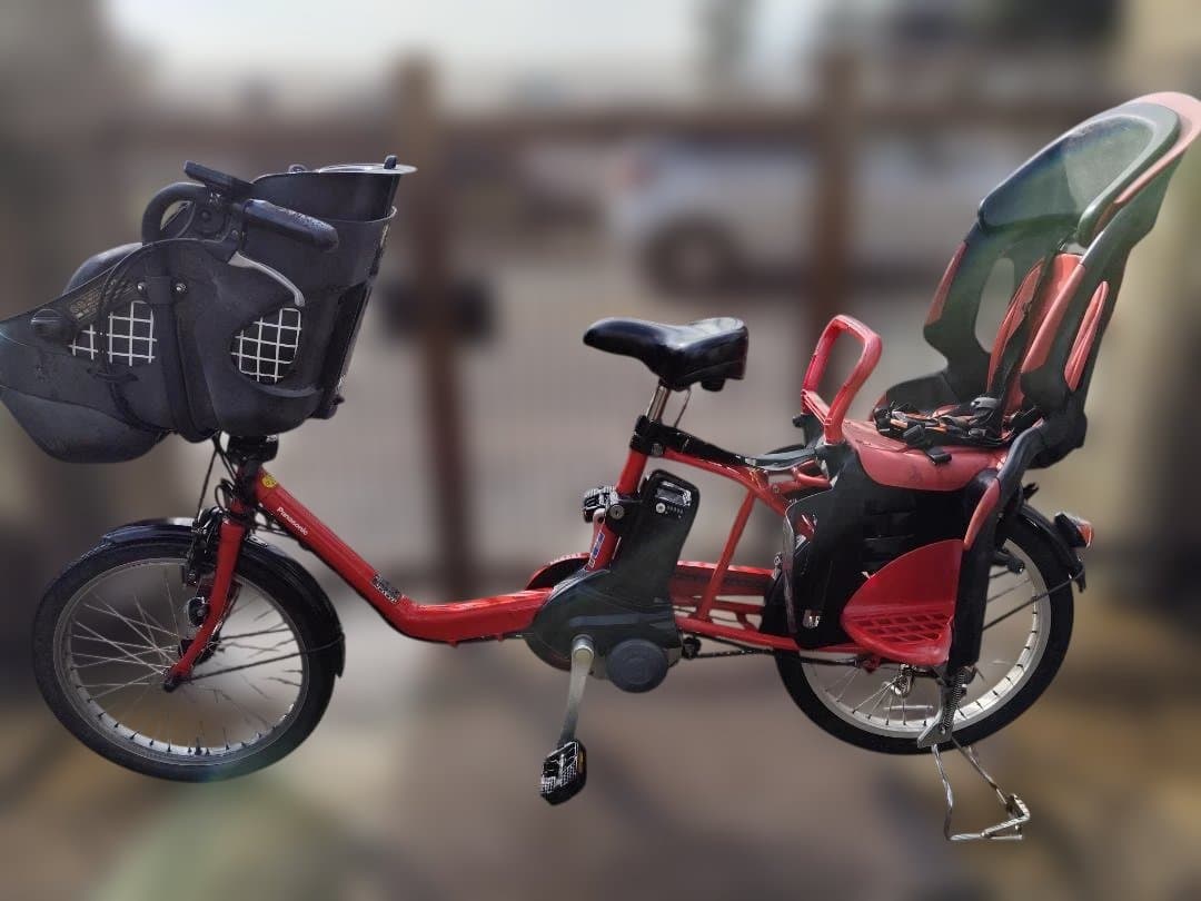 パナソニック　電動アシスト自転車　チャイルドシート付　赤色