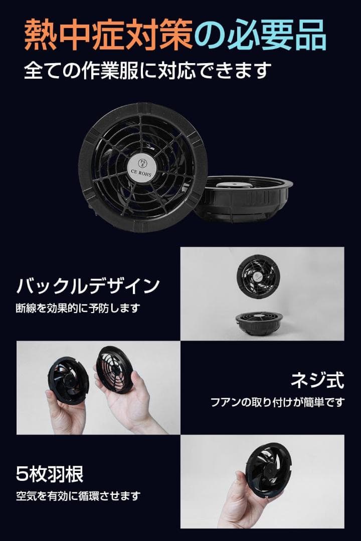 ファンバッテリーセット 空調作業服　暑さ対策
