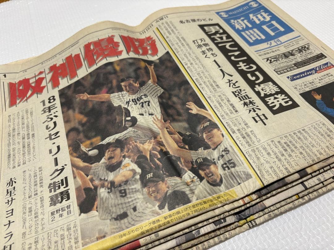 阪神タイガース 2003年 優勝記念新聞　スポーツ5紙2セット　一般紙6紙