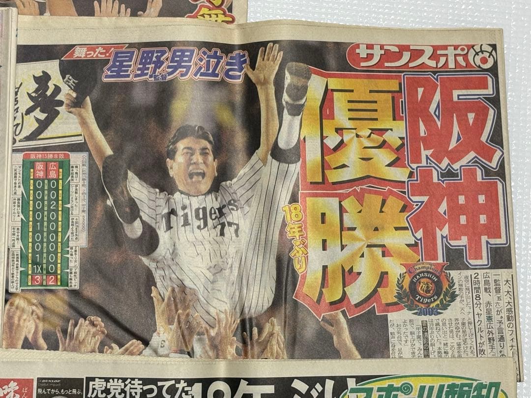 阪神タイガース 2003年 優勝記念新聞　スポーツ5紙2セット　一般紙6紙