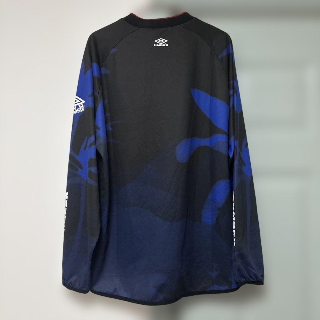 最終XLARGE umbro ユニフォーム　コラボ　長袖シャツ ブラック/ブルー