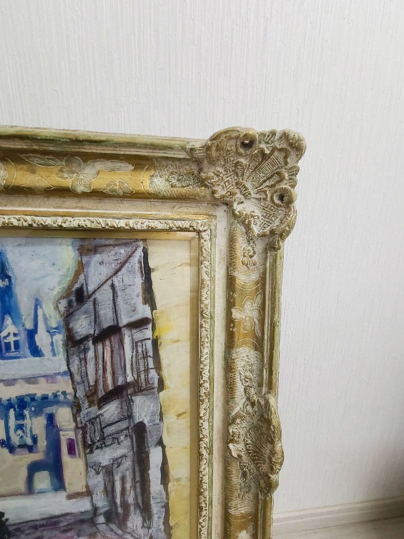 最終値下げ♪絵画 「ボルドーの街角」 フランス　アンティーク　額縁