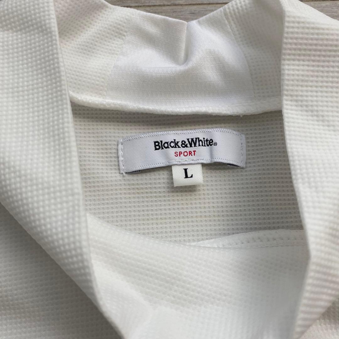 ブラック&ホワイト　モックネック　 L 新品