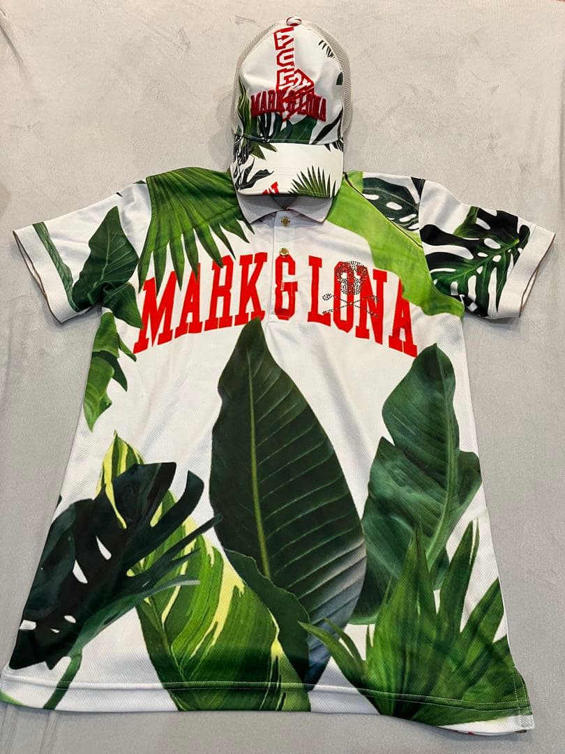 MARK & LONA 葉柄ポロシャツ、キャップ