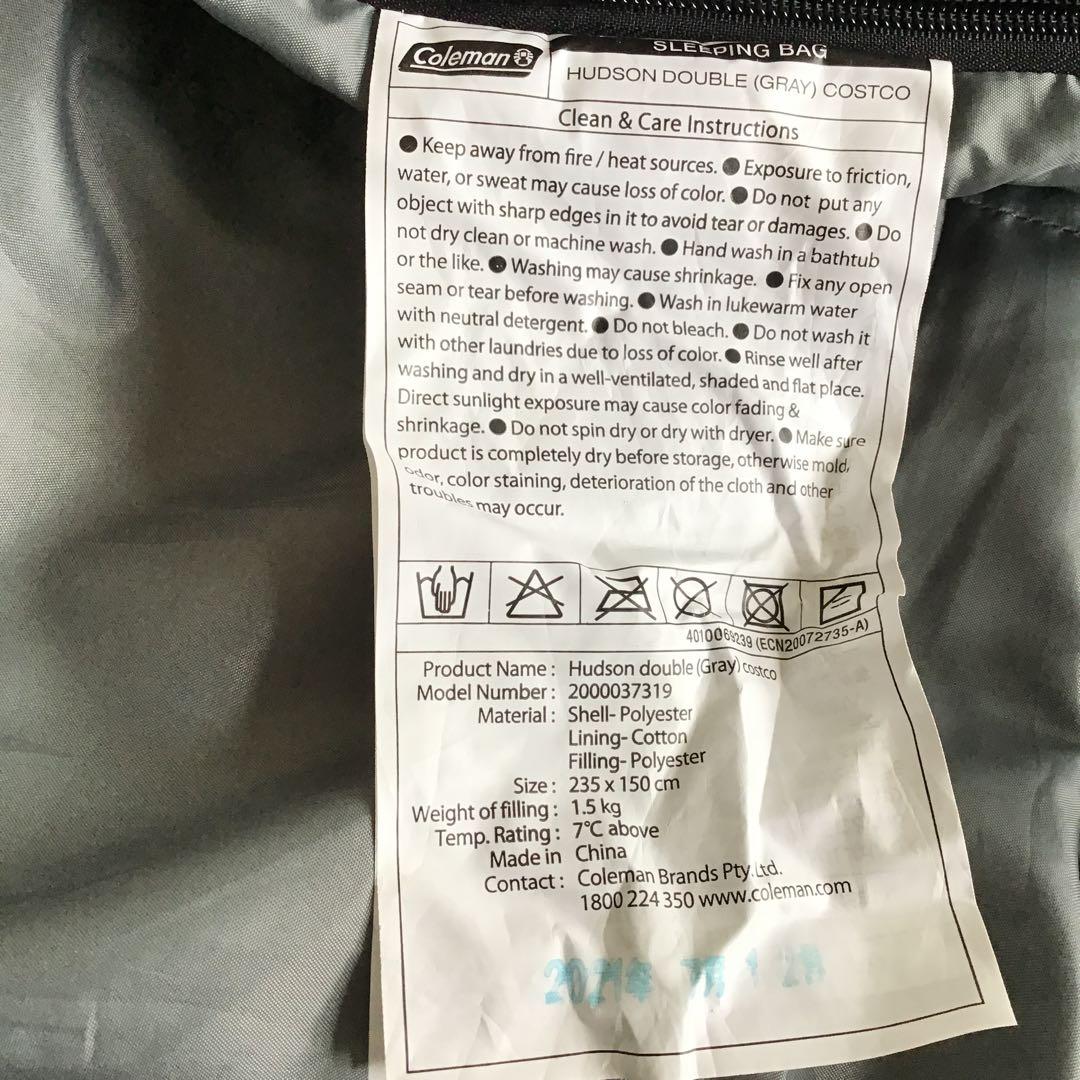 【美品】【販売終了カラー】Coleman コールマン ハドソン ダブル　グレー
