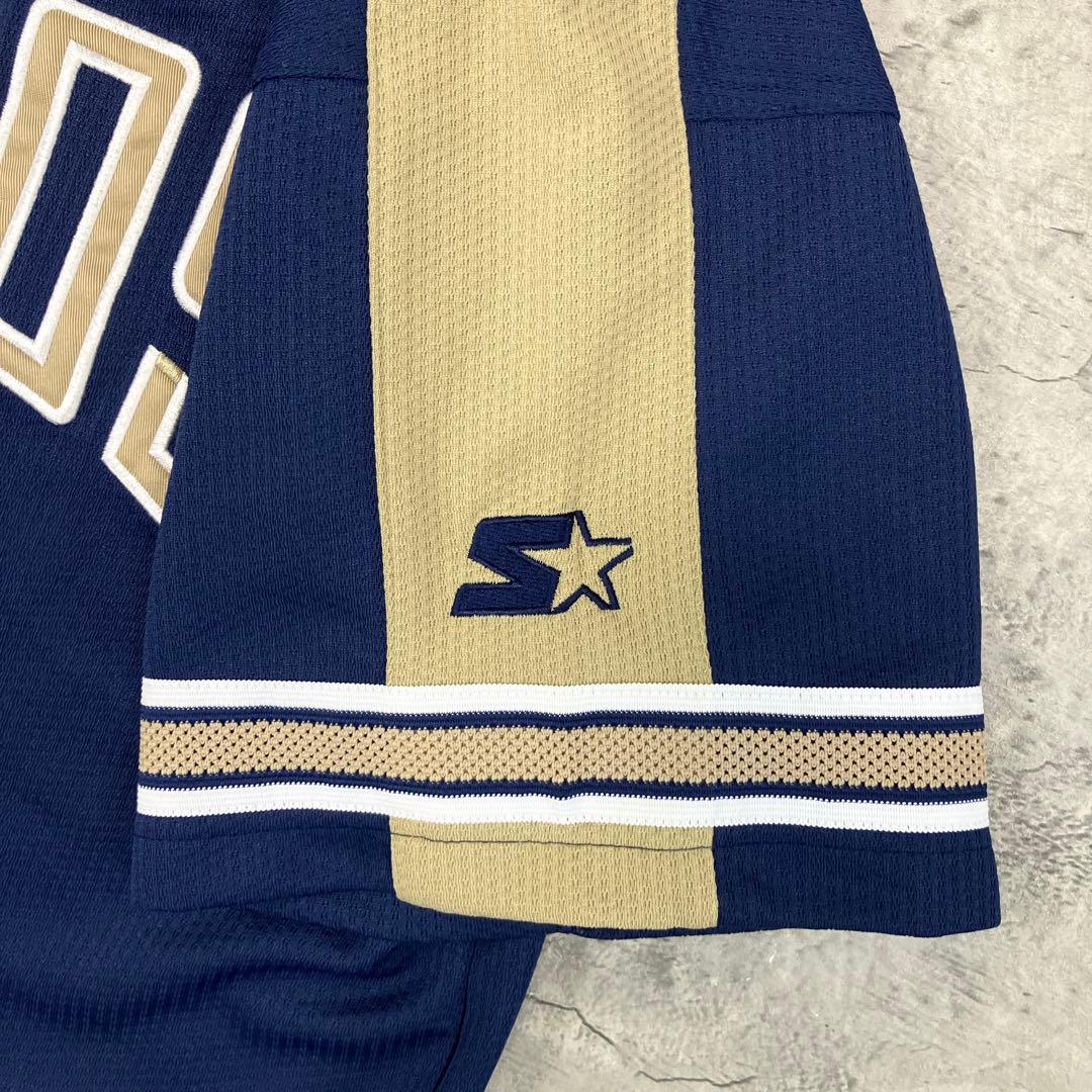90s スターター MLB アストロズ ベースボールシャツ 古着 刺繍 紺 XL