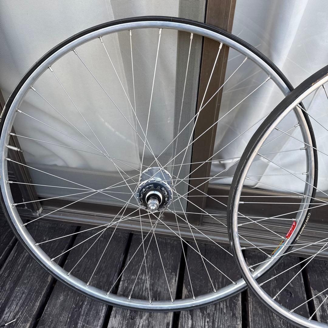 SHIMANO デュラエース HB7600NJS 競輪 ゴールドリム 前後セット