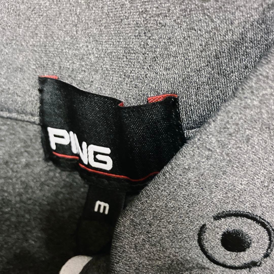 【新品】PING 2024年　キルティング ハーフジップシャツ　ホワイト　M