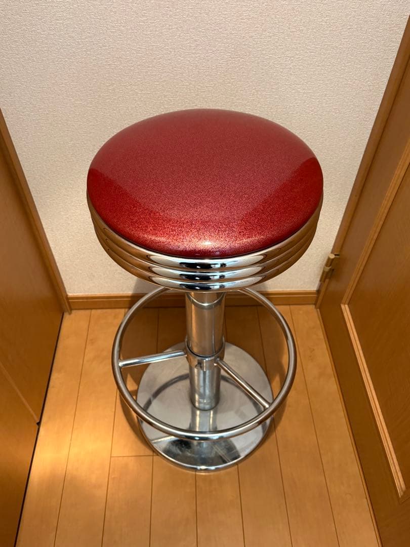 バーガーキング、赤いバーチェア、回転式、2000年代初頭　11.6kg