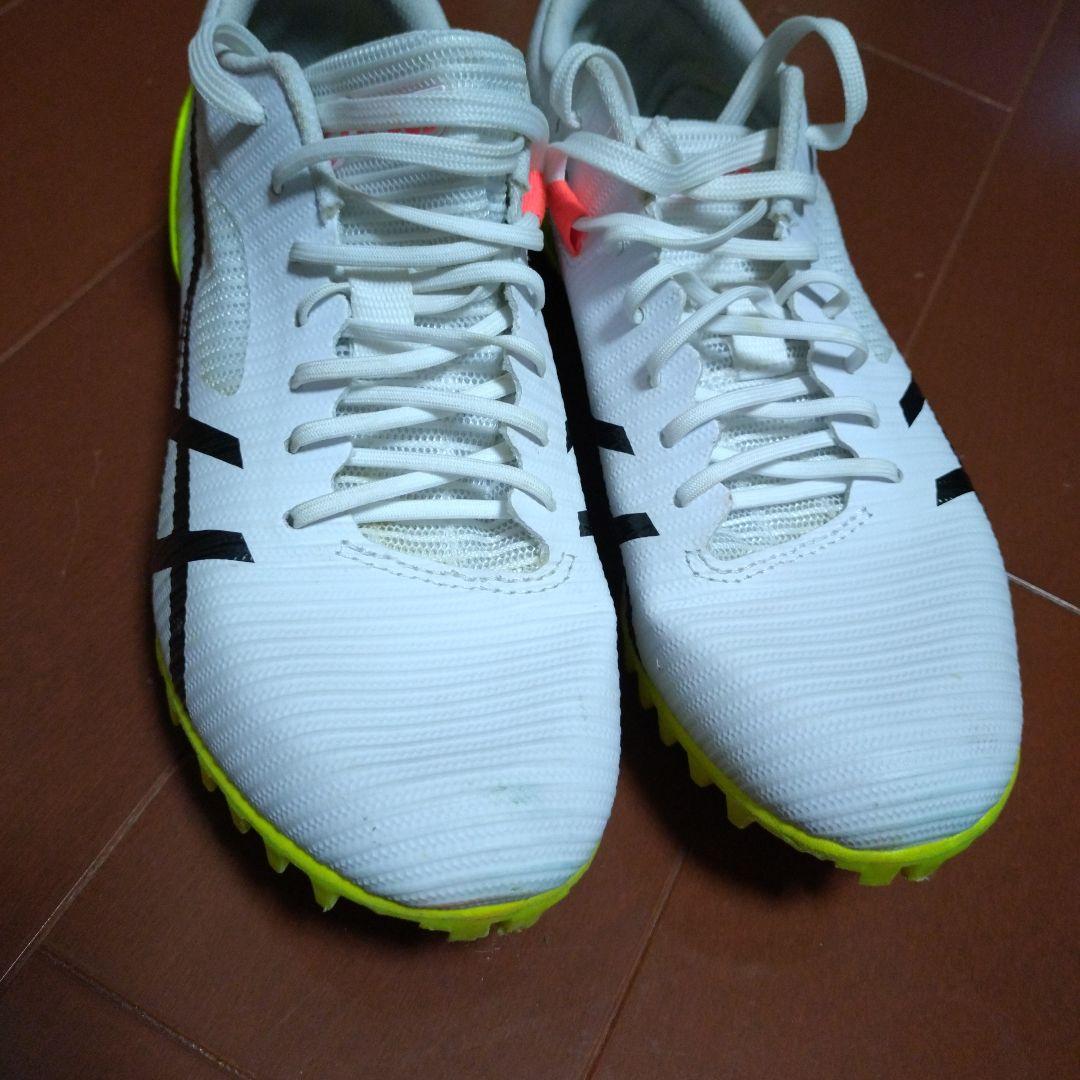 ASICS スパイクシューズ ホワイト/イエロー　ヒートスプリント　24.5cm