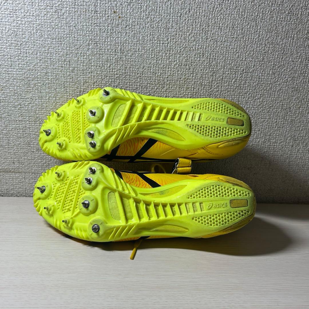 陸上スパイク　アシックスasics　短距離　黄色　オールウェザー専用スパイク