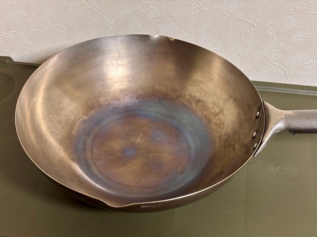 送料込み　純チタン製 中華鍋 28cm 焼き色あり SH7646