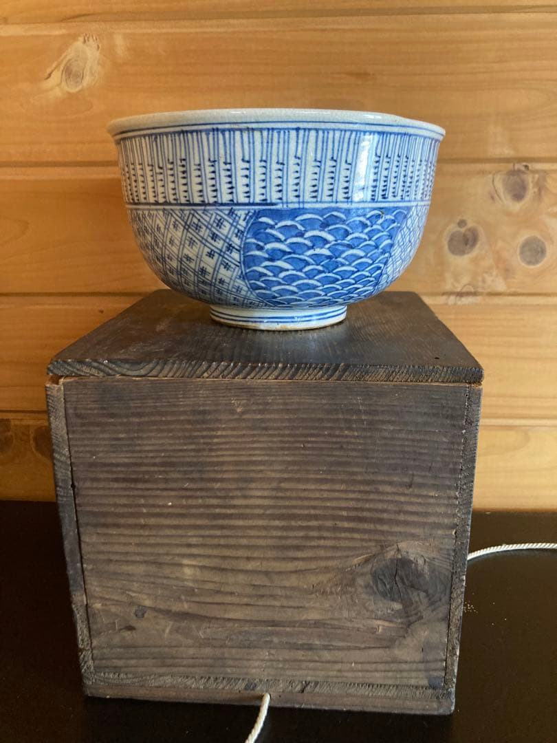 ◎(二重丸)の中に【福】菓子鉢　深鉢　骨董　アンティーク　コレクション時代あり
