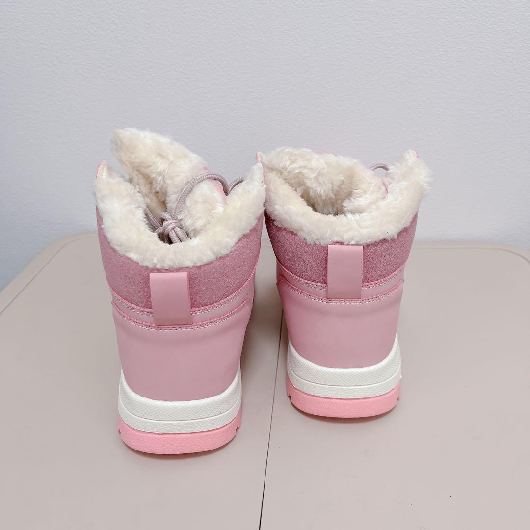 ✦防寒ブーツ 防水 トレッキングブーツ 26cm ピンク 雪 スノー靴