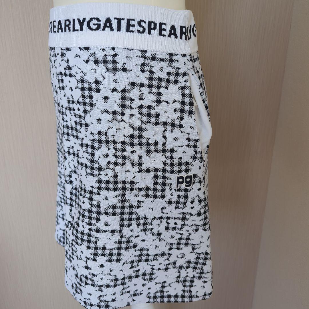 新品PEARLY GATES 花柄 チェック スカート