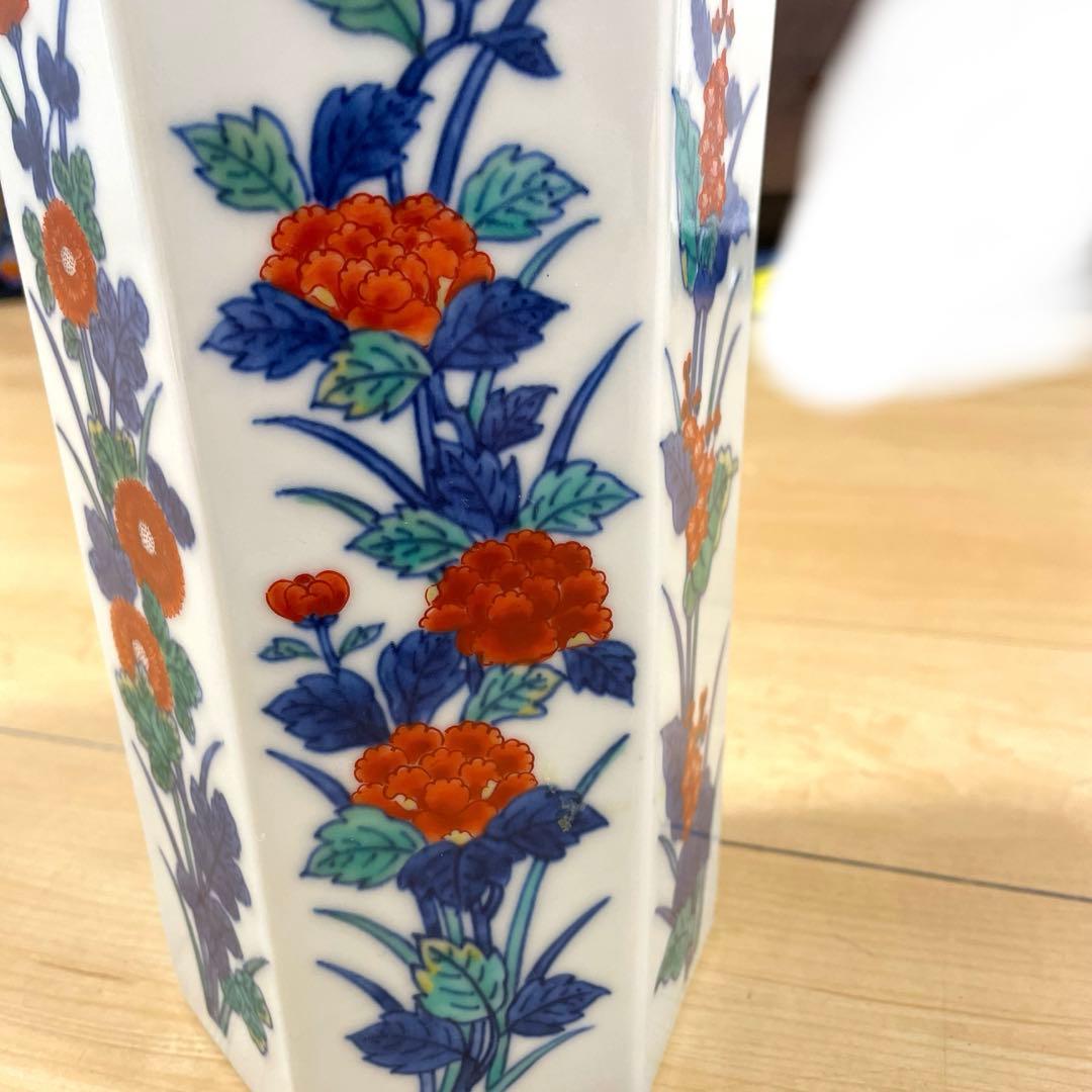 超美品　希少 右衛門 錦花模様花瓶