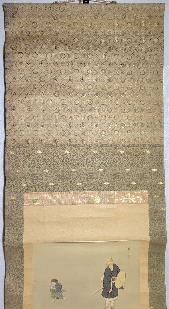 松本楓湖　人物　色紙2枚　歴史画　掛け軸　合わせ箱　書画、骨董品、美術品