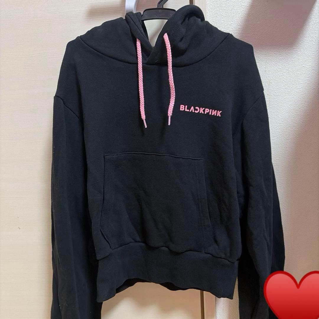 BLACKPINK パーカー黒　プルオーバーフーディ