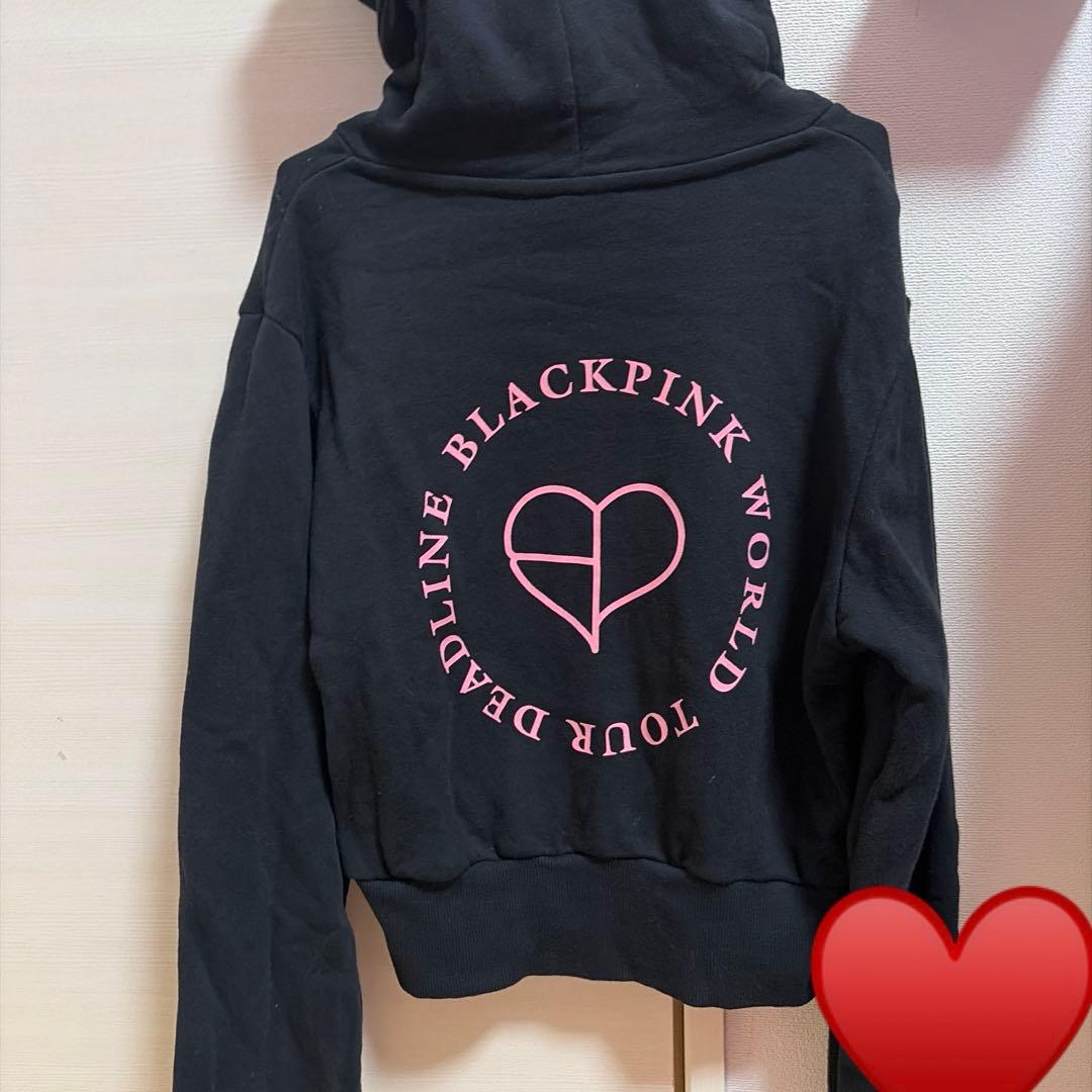 BLACKPINK パーカー黒　プルオーバーフーディ