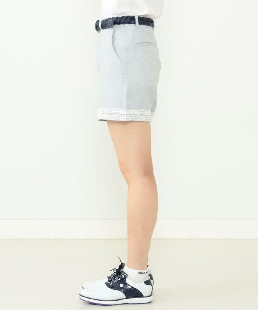 ビームス　ゴルフPURPLE LABEL リネンライク 裾レース ショートパンツ