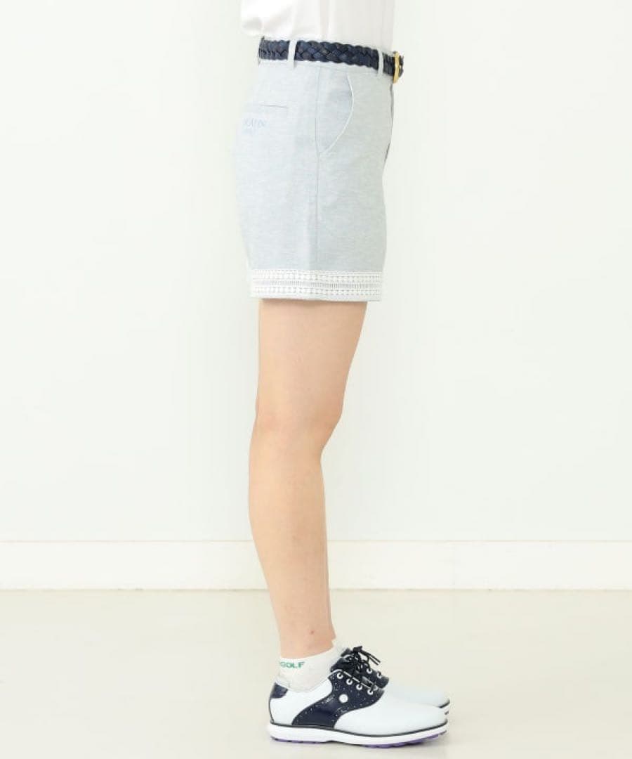 ビームス　ゴルフPURPLE LABEL リネンライク 裾レース ショートパンツ