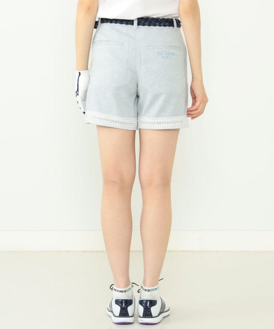 ビームス　ゴルフPURPLE LABEL リネンライク 裾レース ショートパンツ