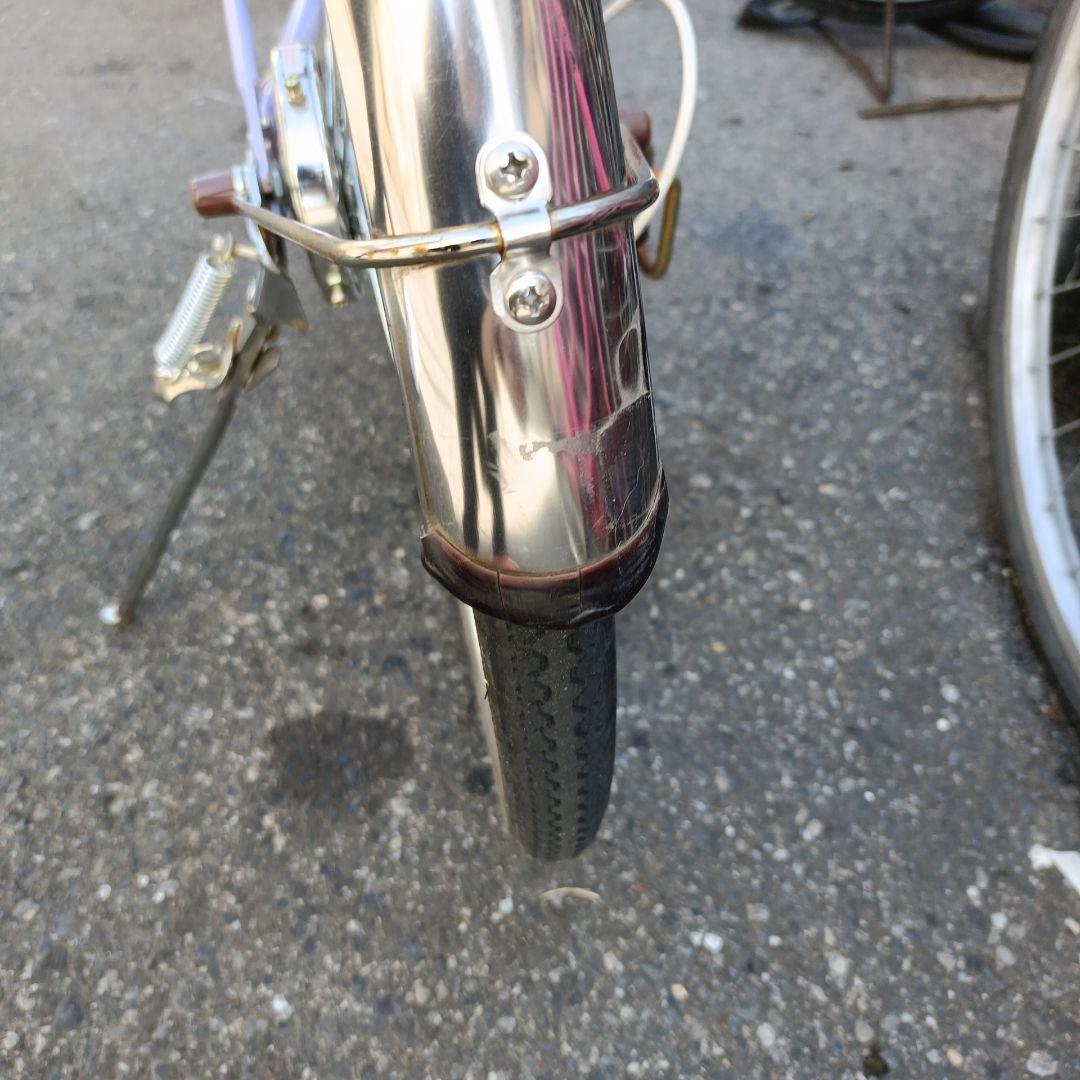 子供用自転車 紫色 バスケット付き