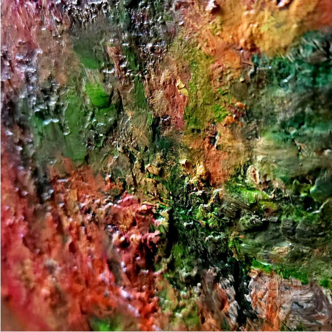 【今週末出品終了】「紅葉と滝」 大きな絵画 油絵 F80号 風景画 迫力