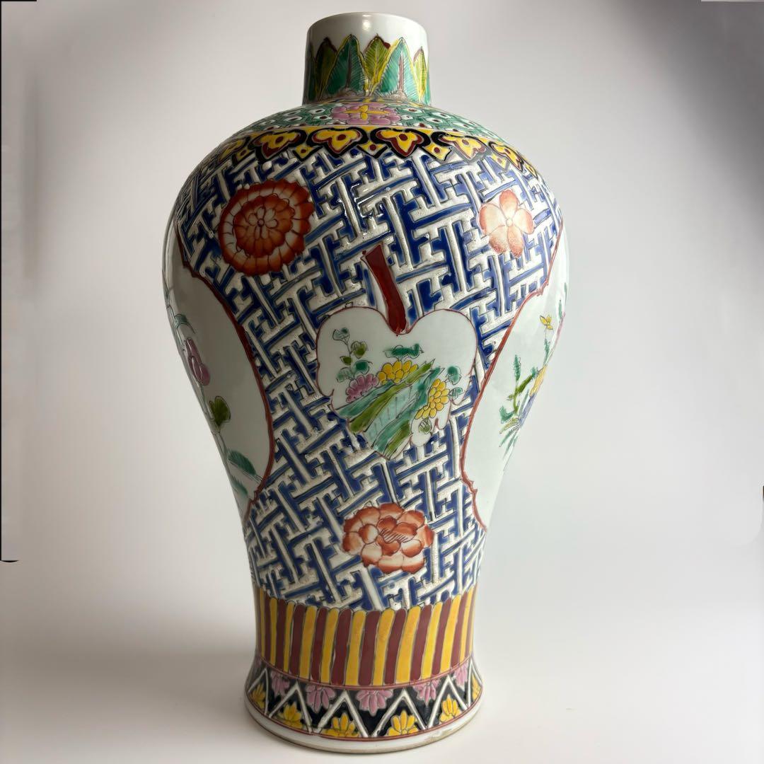 中国 花瓶 色絵 粉彩 壺 飾壺