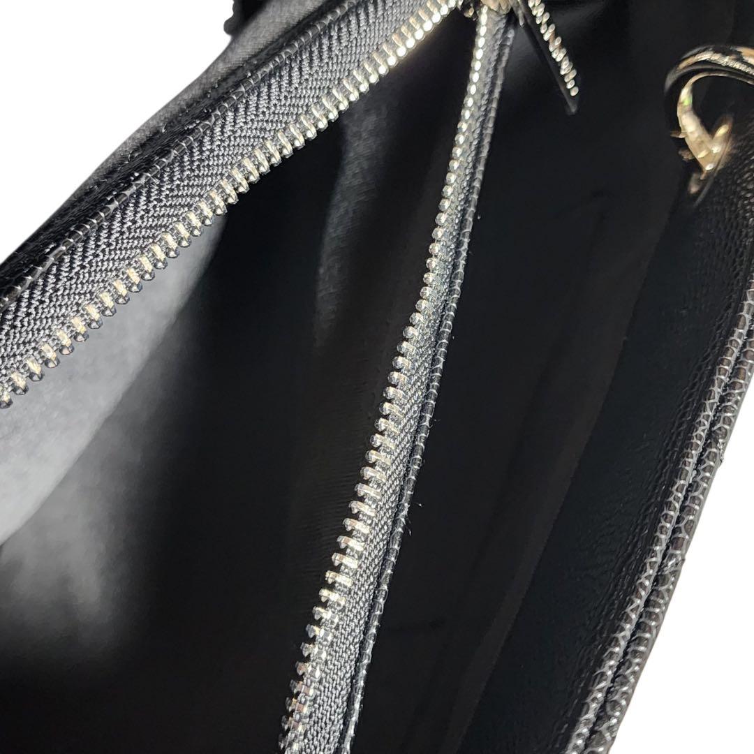 CHANEL　トートバッグ　黒　大容量　シルバー