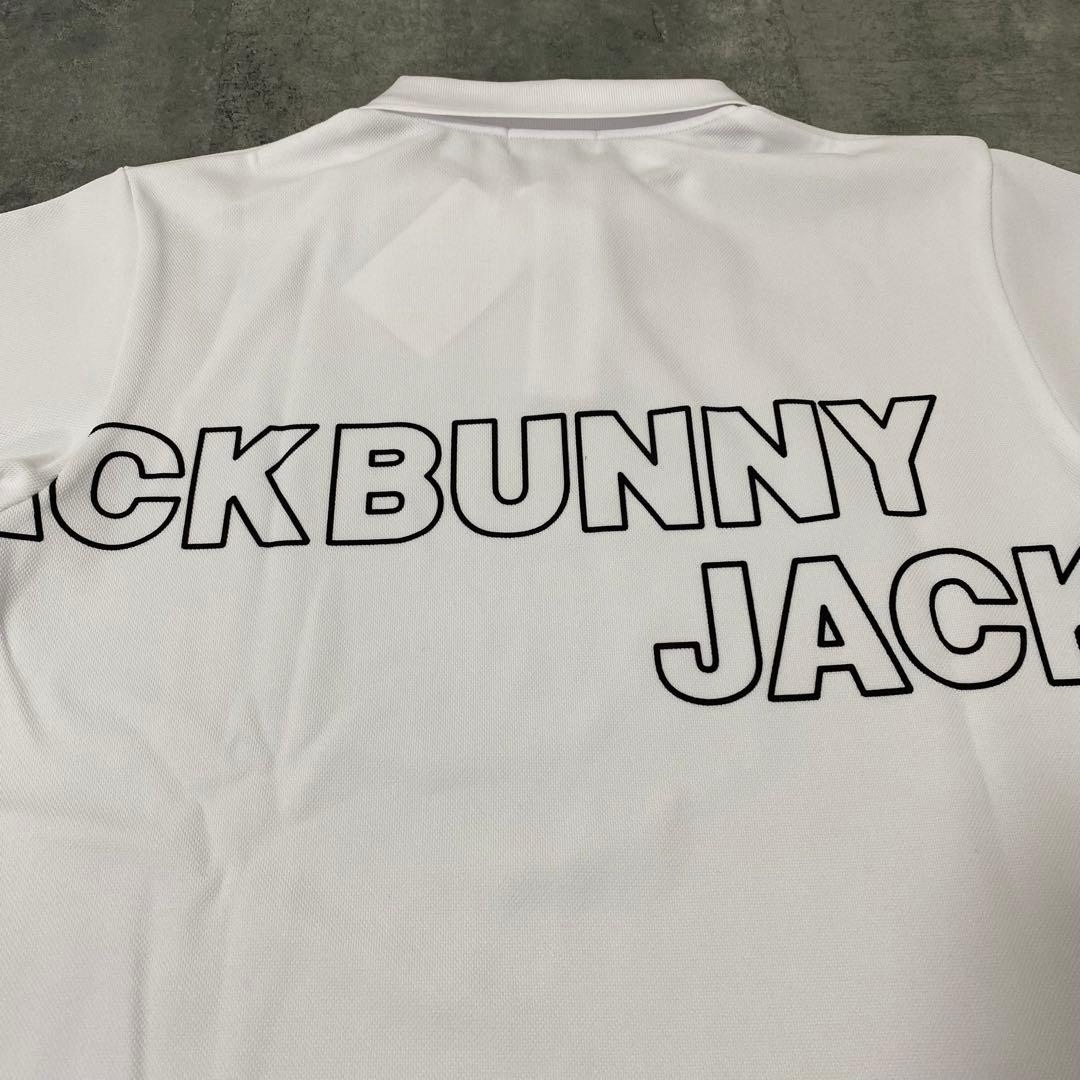 【新品】ジャックバニー 半袖ポロシャツ　英字　ホワイト　Lサイズ（5）