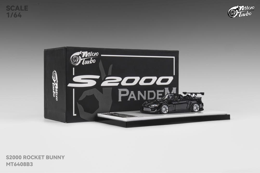 1/64 Micro Turbo ホンダ S2000 ロケバニ　メタブラック