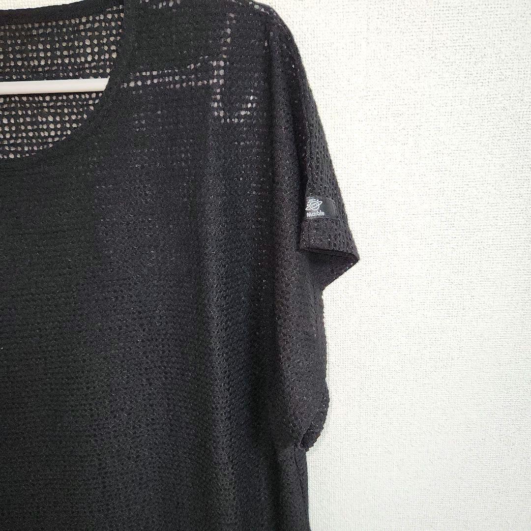 【超美品】Marble メッシュドルマンTシャツ 黒