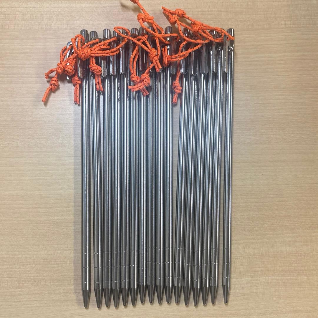 Soomloomテント タープ用ペグ/ステーク64チタン合金製7.5mm25㎝