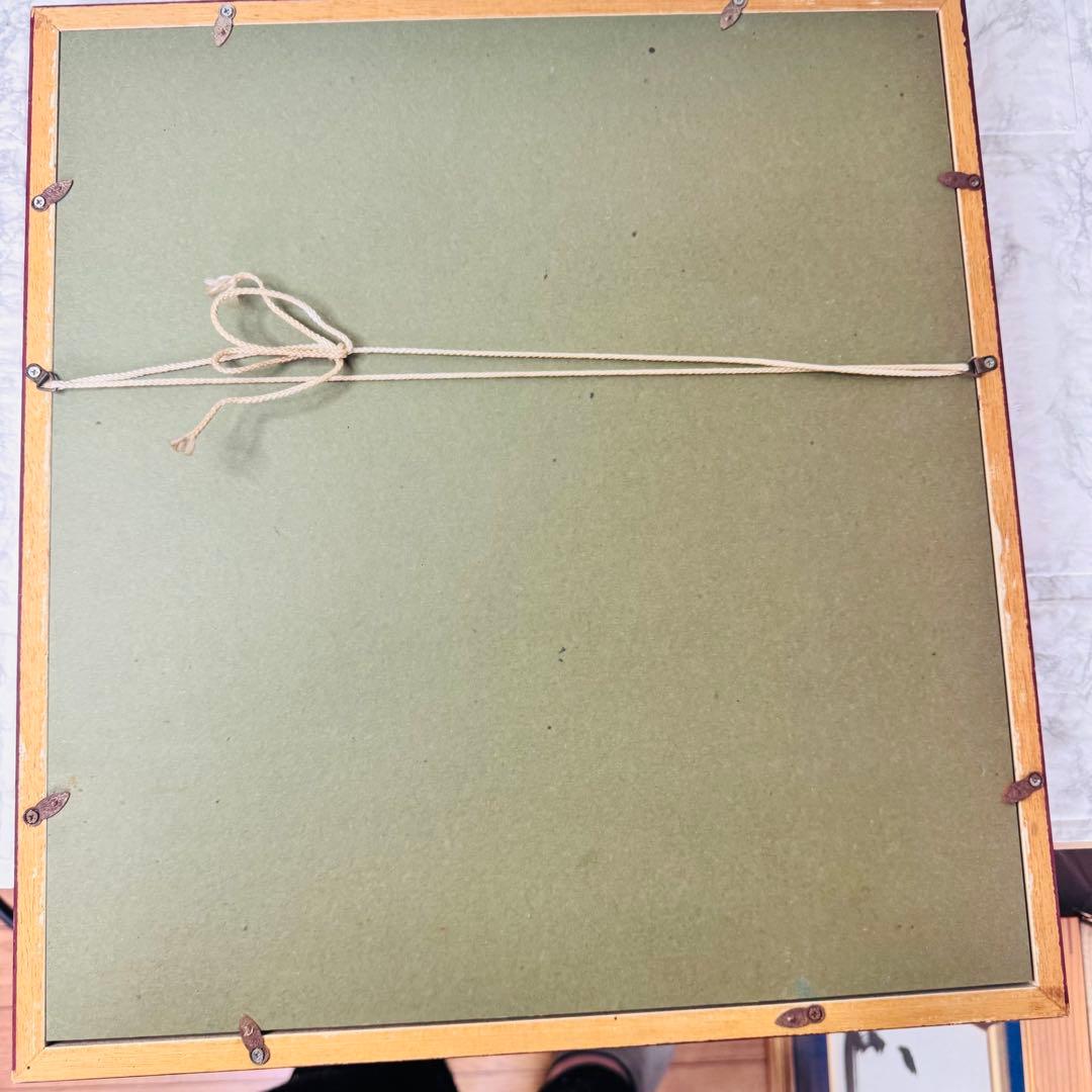 【真作】日本画「風の音」和紙 墨 彩色 額装 38×41cm 抽象画 現代美術