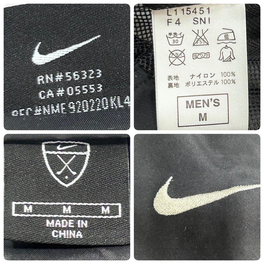 Z286 美品 NIKE ゴルフ レインウェア ナイロン 上下 2way 黒 M