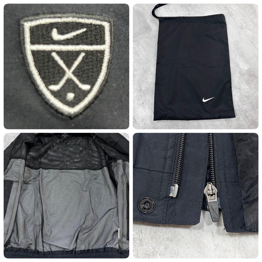Z286 美品 NIKE ゴルフ レインウェア ナイロン 上下 2way 黒 M