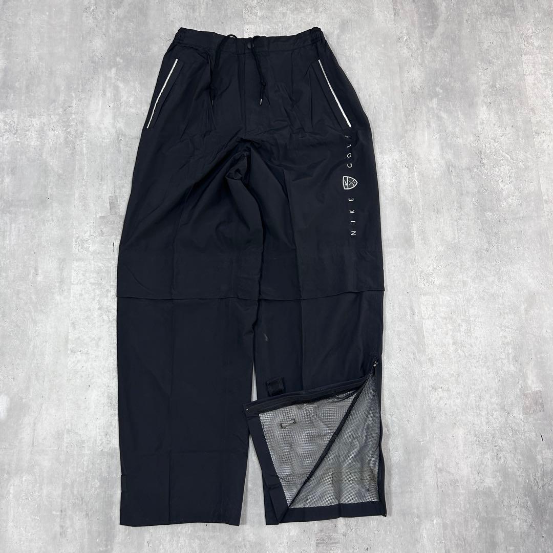 Z286 美品 NIKE ゴルフ レインウェア ナイロン 上下 2way 黒 M