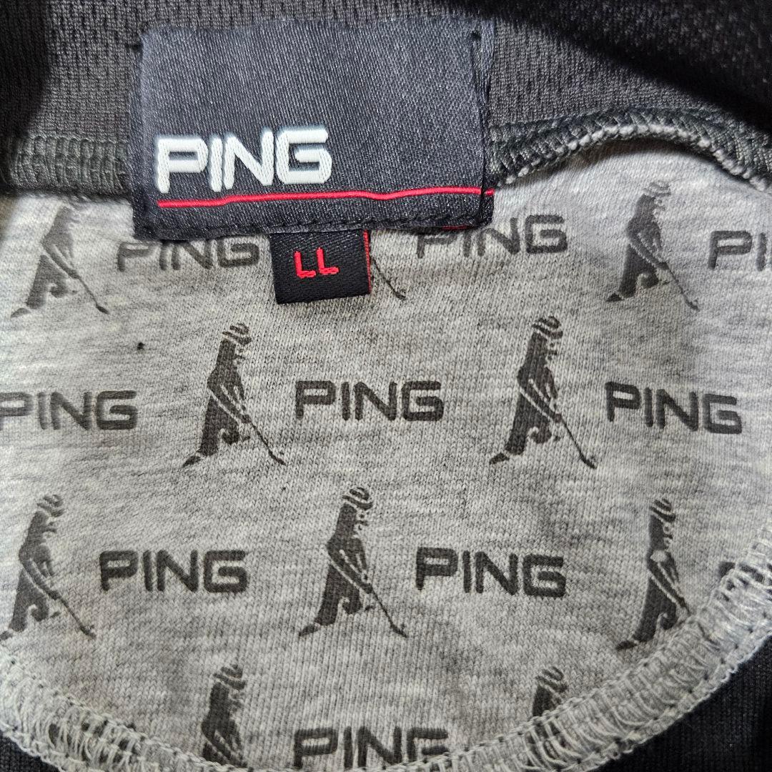 PING レディース モックネック長袖シャツ ブラック【LL】新品 黒 ピン