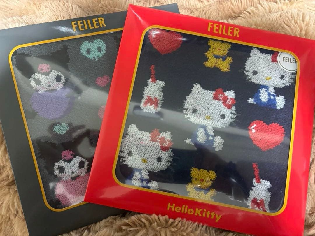 FEILER ハローキティ くろみちゃんハンドタオル 2枚セット　フェイラー