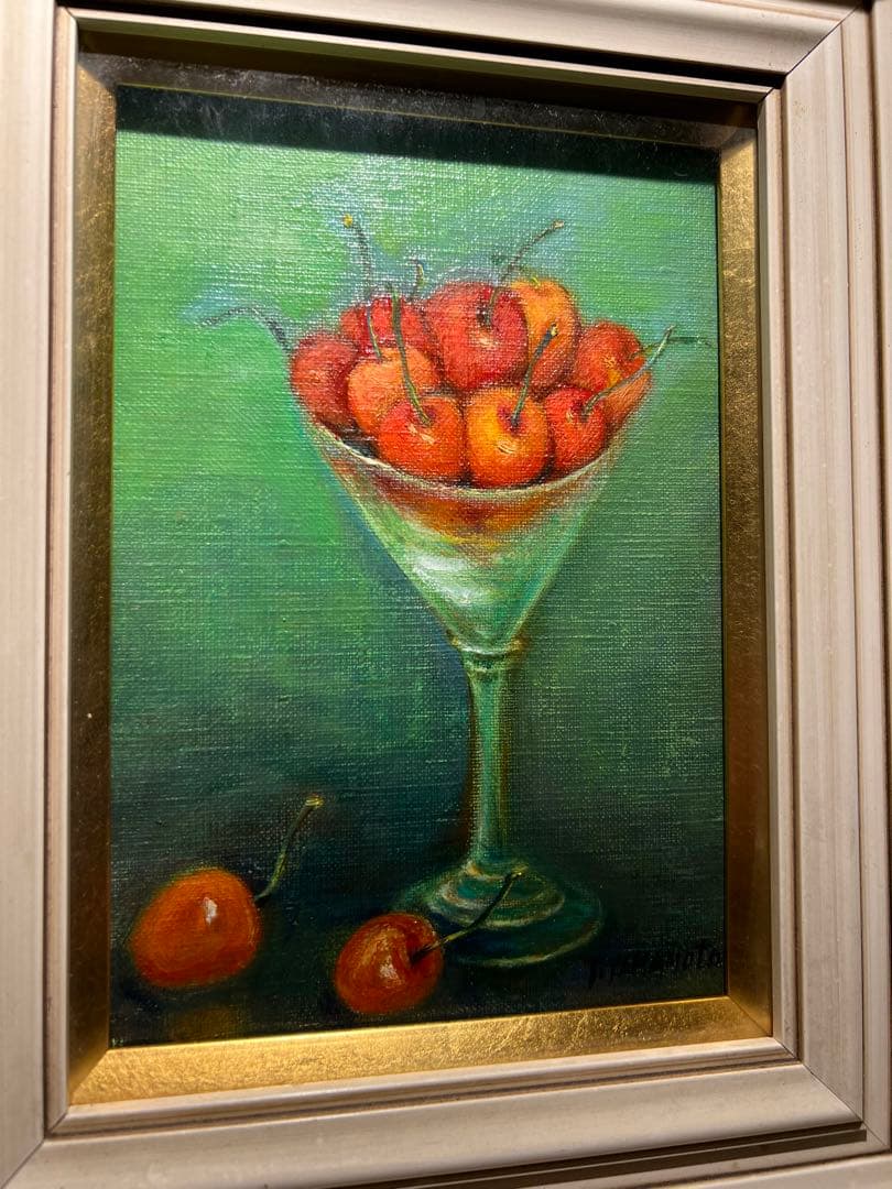 メロンソーダ　油彩画　肉質画