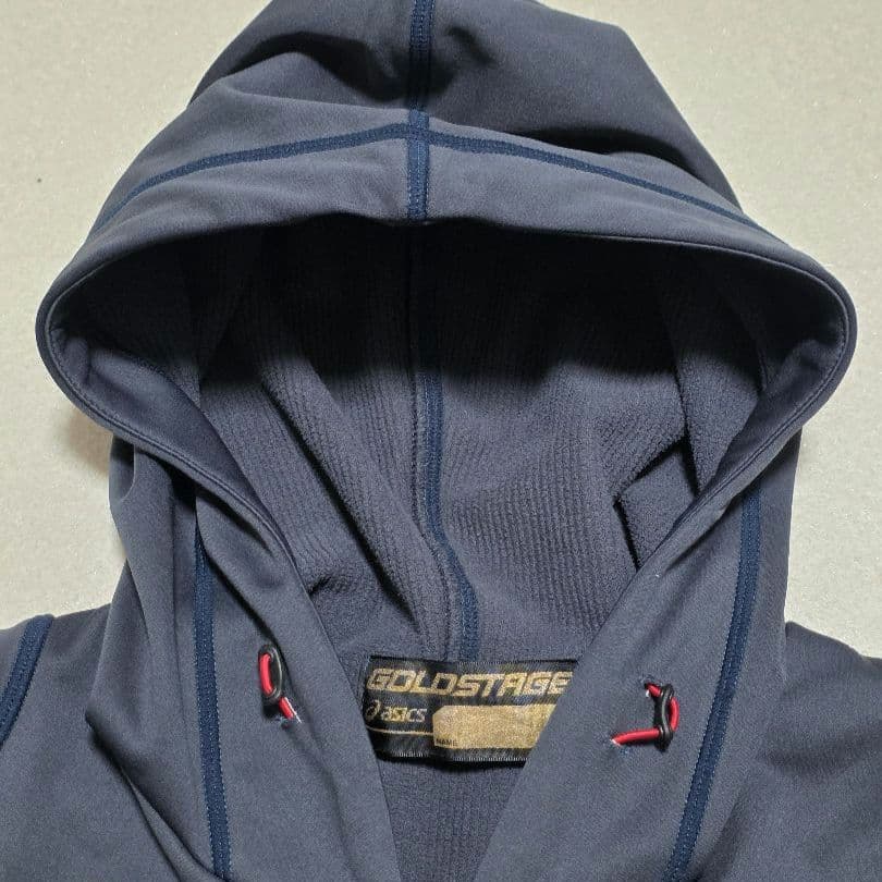 美品 アシックス ゴールドステージ 野球 上下セット M ネイビー 防風・防寒
