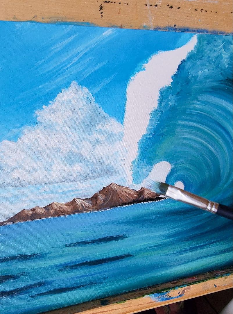 油絵　絵画　海の絵　肉筆