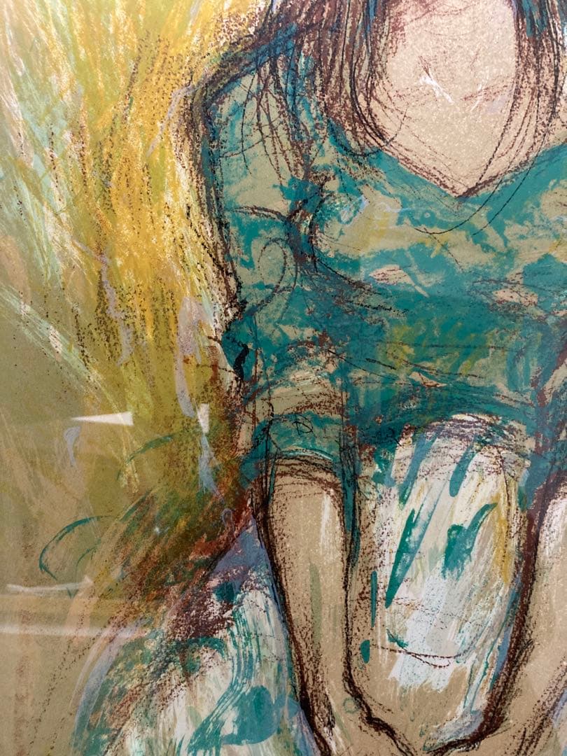 リトグラフ 人物画【ジャック・ペクナール 】 フランス人気画家 額装 大判 挿箱