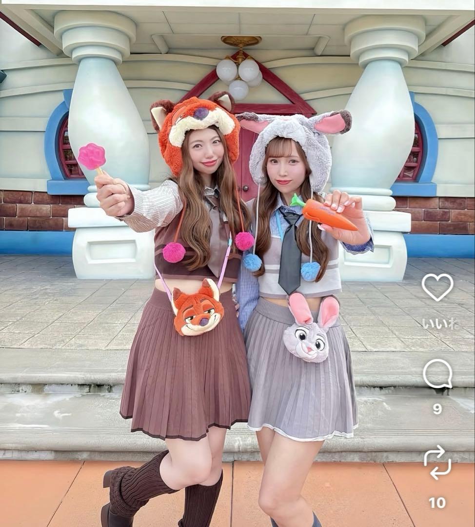 c ズートピア ファンキャップ　ショルダーバッグ ディズニー　ニック　ジュディ