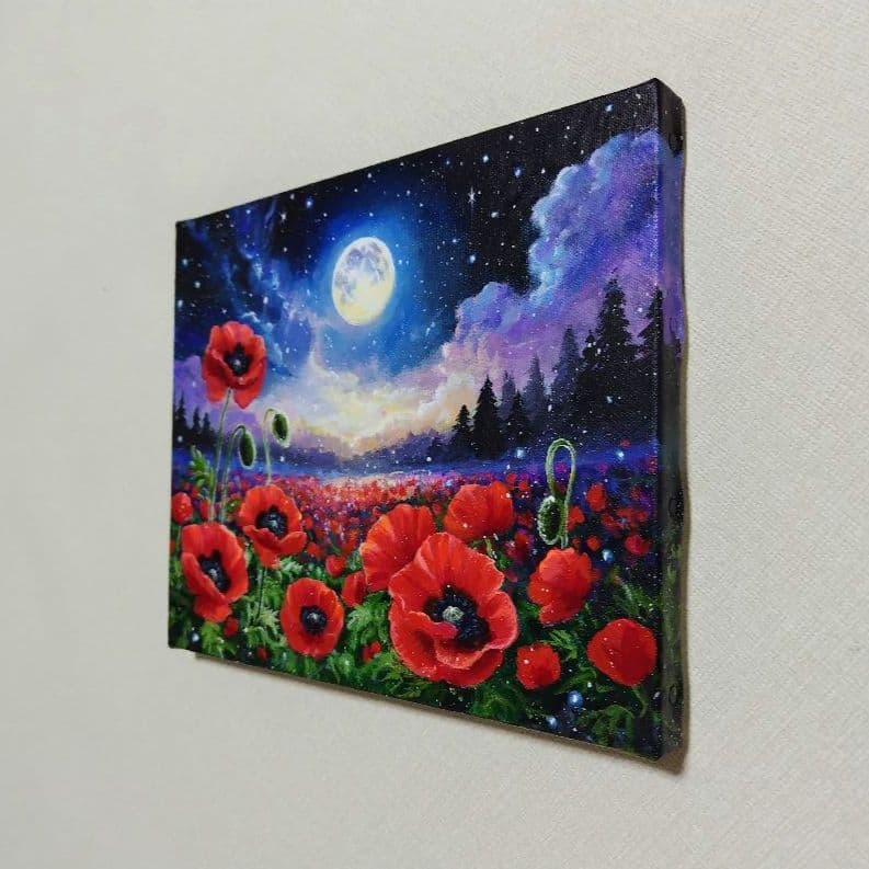 な*み様 【ポピー】アクリル画 F3 風景画 絵画
