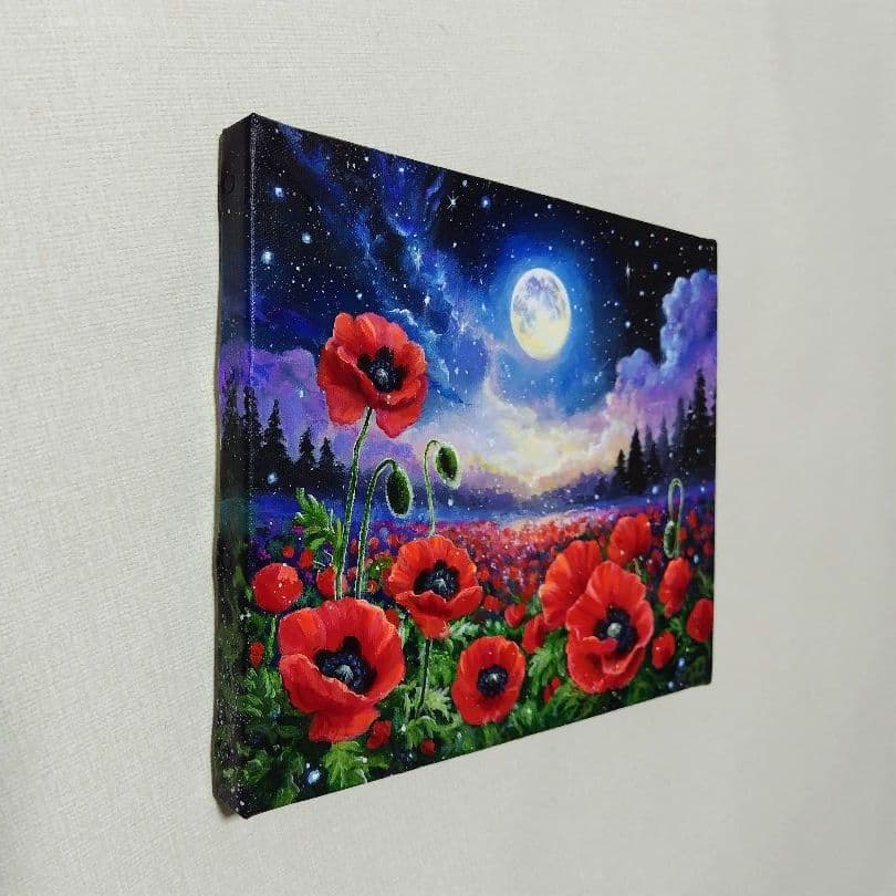 な*み様 【ポピー】アクリル画 F3 風景画 絵画