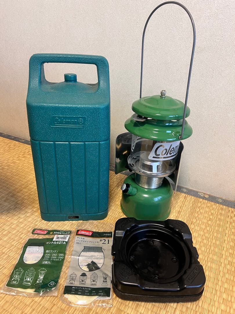 Coleman ランタン グリーン 風防付　アメリカ製97年3月製造品